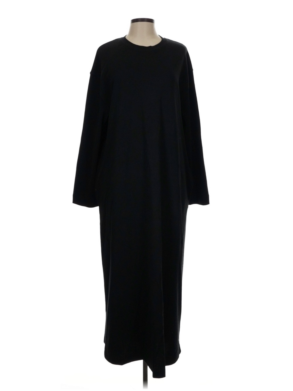 Zara Minimalist Black Long Sleeve Maxi Dress